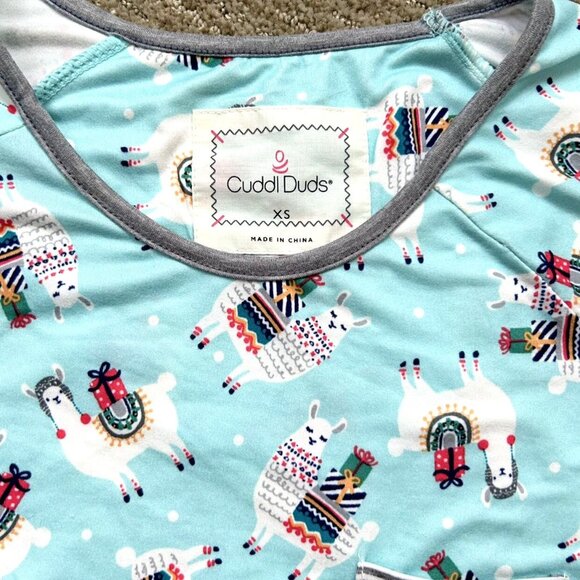 NWT Cuddl Duds 2 Pc Mint Christmas Llamas Print Wms Sleepwear Set Size XS - Picture 3 of 8